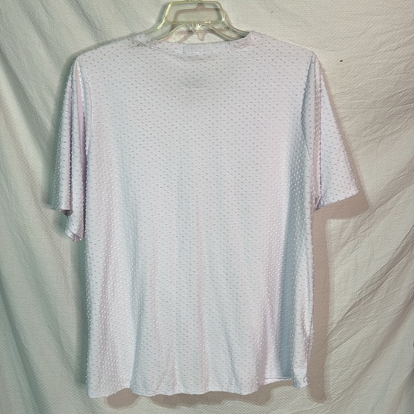 Kim & Cami 2x white short sleeve Swiss dot knotted waistline nwt perfect - Picture 8 of 8